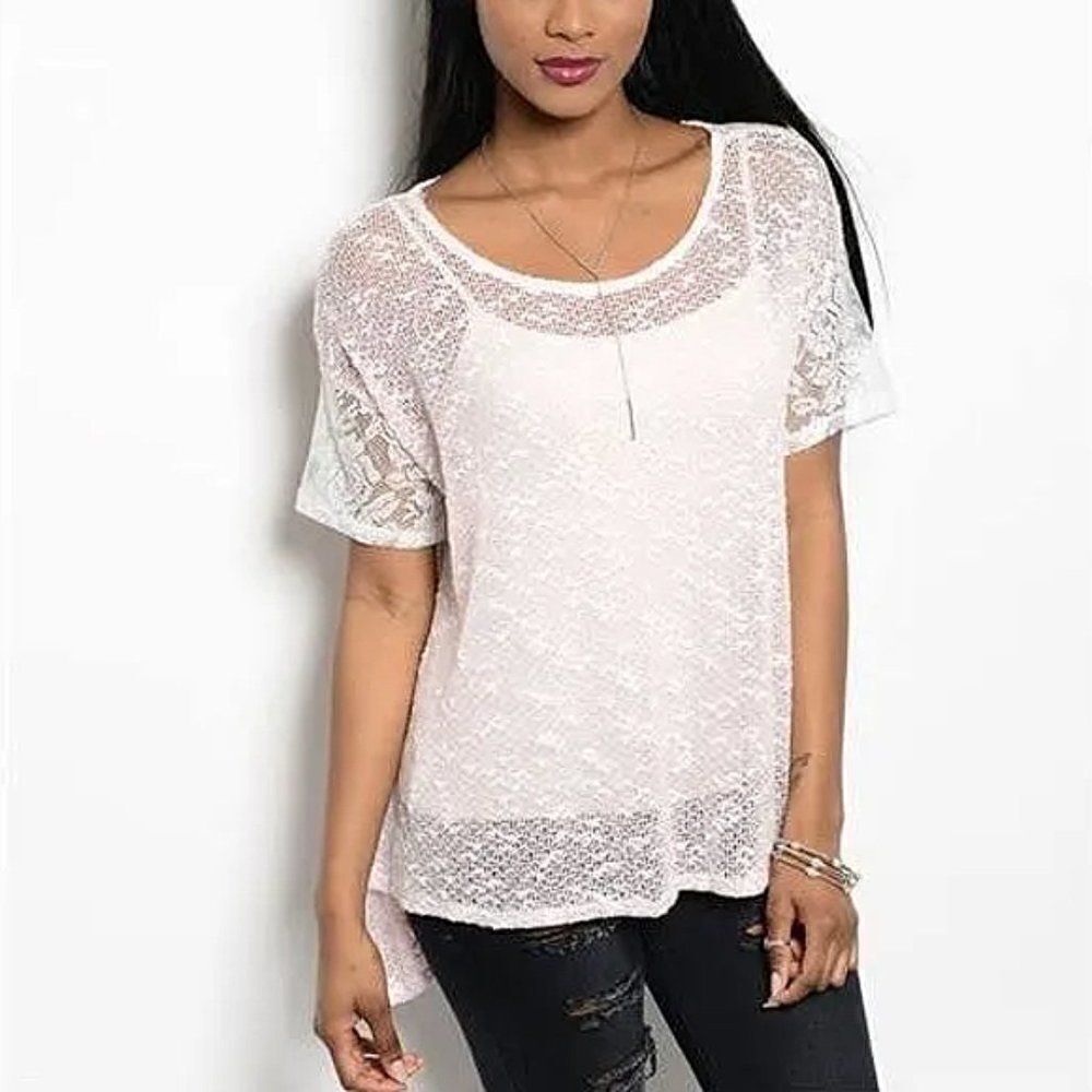 *Clearance* Sweet Claire Pink Lace Top